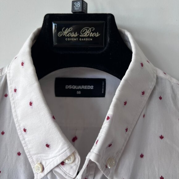 Dsquared² White Shirt with Red Maple Leaf Embroidery - Picture 2 of 3
